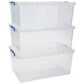 Really Useful 3 x 62L Nesting Boxes - Clear