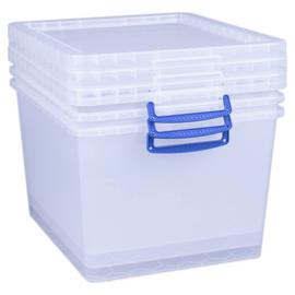 Really Useful 3 x 33.5L Plastic Nesting Boxes - Clear