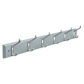 Habitat Pack of 6 Double Coat Hooks - Grey