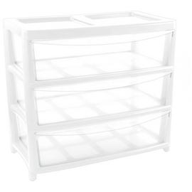 Argos Home 3 Drawer Extra Wide Gloss Plastic Drawers - White