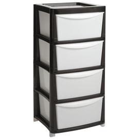 Argos Home 4 Drawer Plastic Storage Tower - Black