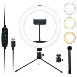 Desk Ring Light With Tripod & Phone Holder