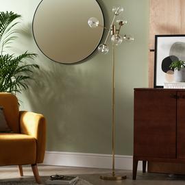 Habitat Glam 6 Light Glass Floor Lamp – Gold