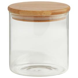 Habitat 660ml Round Glass Jar with Bamboo Lid