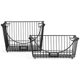 Habitat Pack of 2 Storage Basket with Label Slot - Black