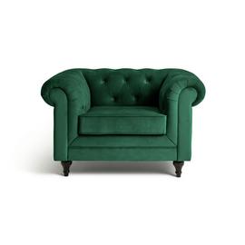 Habitat Chesterfield Velvet Armchair - Green