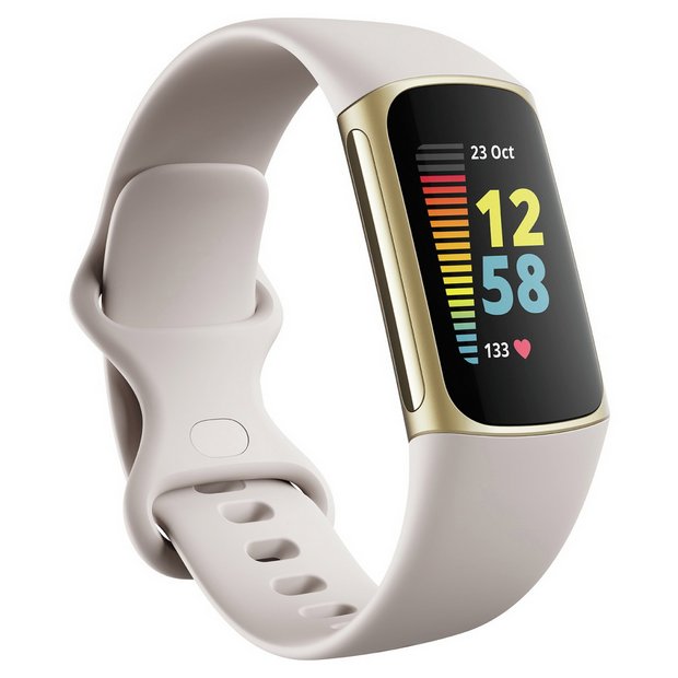 Buy Fitbit Charge 5 Fitness Tracker - Gold / White | Fitness and activity  trackers | Argos