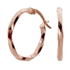 Revere 9ct Rose Gold Twisted Hoop Earrings