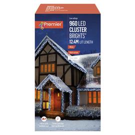 Premier Decorations 960 White LED Christmas Tree Lights