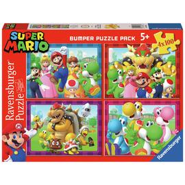 Super Mario 4 X 100 Piece Bumper Jigsaw Puzzle Pack