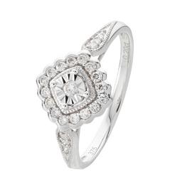 Revere 9ct White Gold 0.20ct Diamond Engagement Ring - N