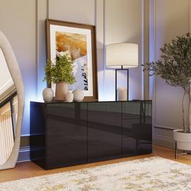 Frank Olsen Intel Smart 2 Door 3 Drawer Sideboard - Black