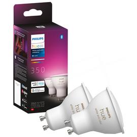 Philips Hue GU10 Colour Smart Bulb With Bluetooth - 2 Pack