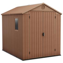 Keter Darwin Apex Outdoor Garden Storage Shed 6 x 8ft -Brown