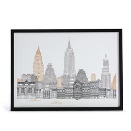 Habitat New York Sky Line Framed Wall Print - A3