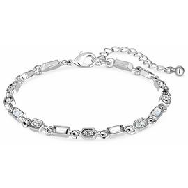 Lipsy Silver Coloured Baguette Square Glass Fine Bracelet