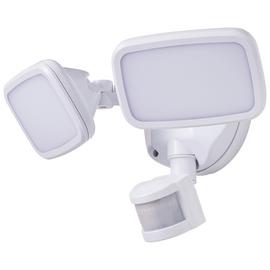Zinc Twin 10w LED PIR White Floodlight