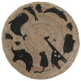 Habitat Kids Animal Round Natural Jute Flatweave Rug - 100cm