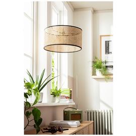 Habitat Ashi Rattan 40cm Shade - Natural & Black