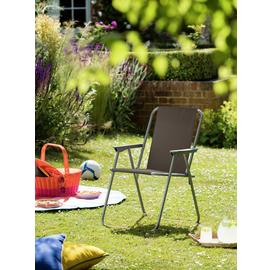Habitat Folding Metal Garden Chair - Charcoal