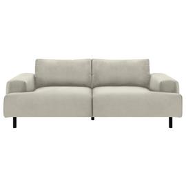Habitat Julien Velvet 3 Seater Sofa - Natural