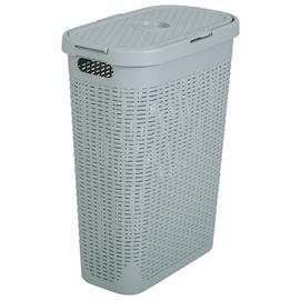 Addis 40 L Slimline Laundry Basket - Light Grey
