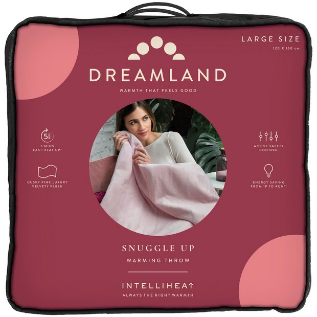 Buy Dreamland Snuggle Up Pink Heated Throw - Large | Electric blankets |  Argos