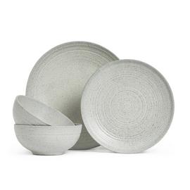 Habitat Textured Ripple 12 Piece Dinner Set - Chalk