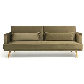 Habitat Andy Velvet 3 Seater Clic Clac Sofa Bed - Sage