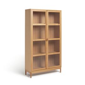 Habitat Cornelia 2 Door Tall Display Cabinet - Oak