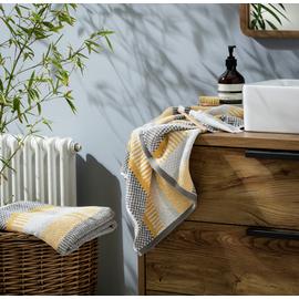Habitat Horizontal Stripe 2 Pack Hand Towel - Mustard