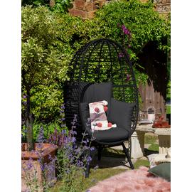 Habitat Kora Rattan Effect Garden Egg Chair - Black
