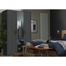 Argos Home Oslo 3 Door Mirror Wardrobe - Black Oak Effect