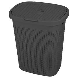 Addis Rattan 50 Litre Laundry Basket - Charcoal
