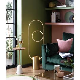Habitat Pill LED Floor Lamp - Brushed Brass