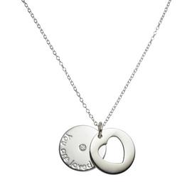 Moon & Back Sterling Silver Cubic Zirconia Pendant Necklace