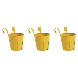 Garden by Sainsbury's Yellow Metal Balcony Planters-Set of 3