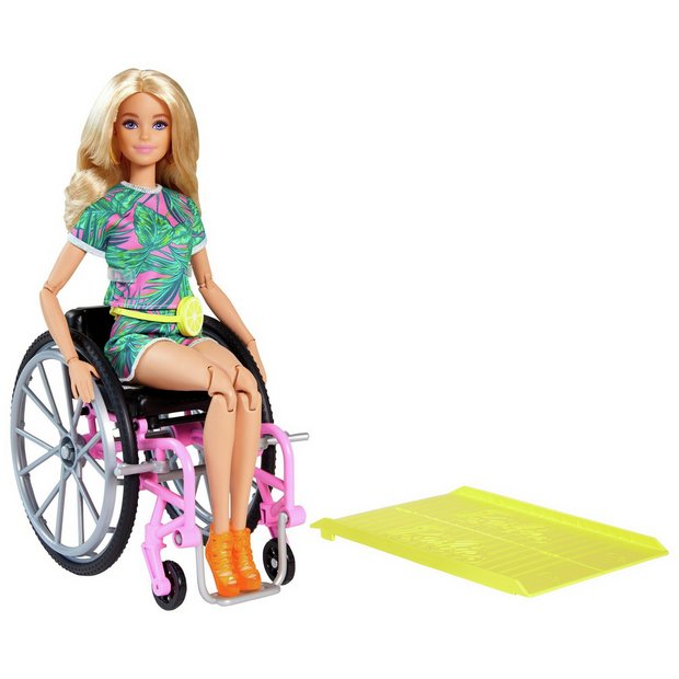 Buy Barbie Fashionista Blonde Doll with Wheelchair & Ramp - 29cm