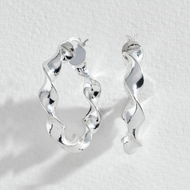 Argos hoop earrings sterling silver sale