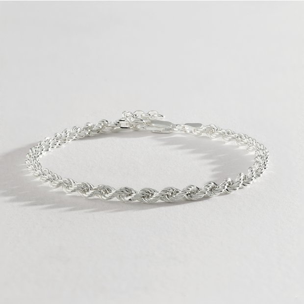 Silver on sale rope bangle