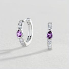 Revere Sterling Silver Cubic Zirconia Huggie Hoop Earrings