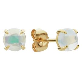 Revere 9ct Yellow Gold Round Opal Stud Earrings