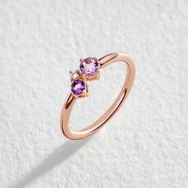 Revere Rose Gold Plated Triple Pink Amethyst Ring