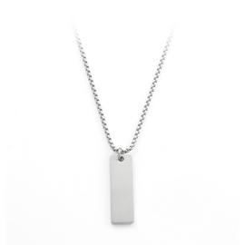 Revere Men's Stainless Steel Rectangle Dog Tag Pendant