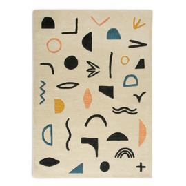 Habitat Symbols Wool Rug - Multicoloured - 120x170cm