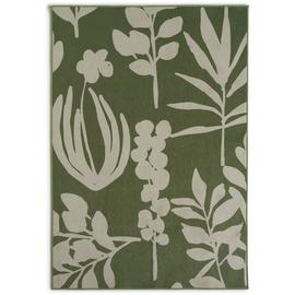 Habitat Floral Print Flatweave Rug Green & White - 120x170cm