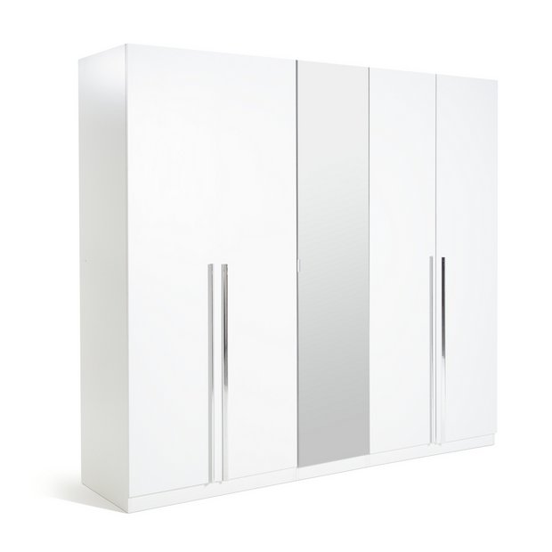 Manhattan comfort gramercy white deals freestanding wardrobe armoire closet