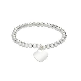 Revere Sterling Silver Heart Stretchy Beaded Bracelet