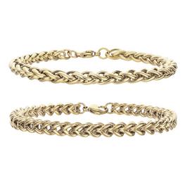 Revere Men's Stainless Steel Chain Bracelet - Set of 2