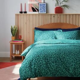 Habitat Emerald Brush Strokes Green Bedding Set